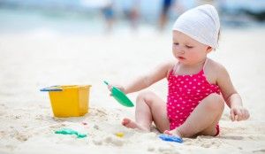 Bolsa de playa y bebés